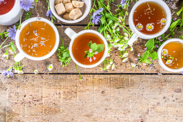 Different herbal tea set
