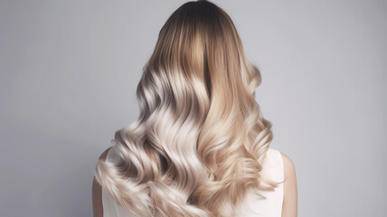 Fototapeta premium Colored hairs in ombre or balayage technic. Created with ai generative tools