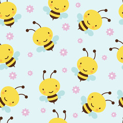 seamless pattern with funny bee
