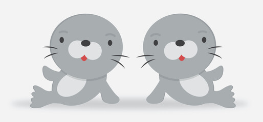 couple of seals vector illustration