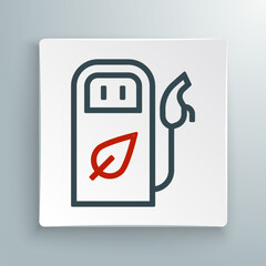 Line Petrol or gas station icon isolated on white background. Car fuel symbol. Gasoline pump. Colorful outline concept. Vector