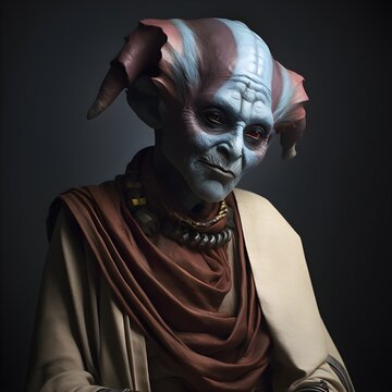 Alien - Twilek - Portrait - Stylish - Generative AI portrait