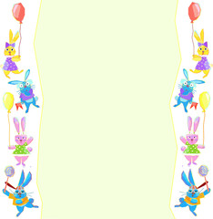 Vector cover. Cute rabbit family. cute animals. modern flat style. Cartoon style. cover, clipart, background, stickers.