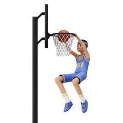 Basketball Player Doing Dunk 3D Character