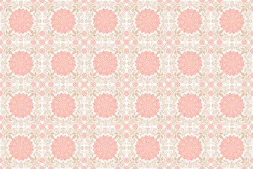 ダマスク柄 花柄 ピンク ベージュ かわいい