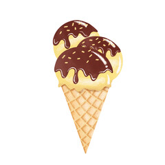  Vanilla ice cream watercolor.