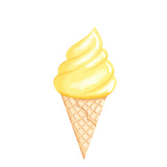  Vanilla ice cream watercolor.
