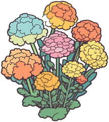 Flower sticker transparent illustration.