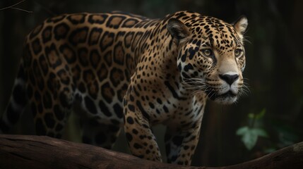 Fototapeta na wymiar Incredible Jaguar in Natural Habitat AI Generated