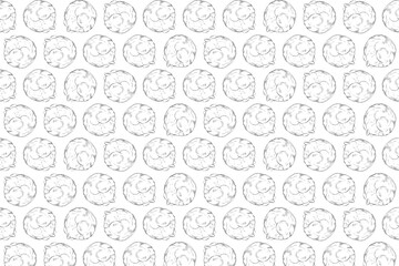 Illustration pattern line of the cat is circle sleeping on white background.