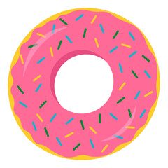 Rubber donut ring for swimming. Vector flat illustration