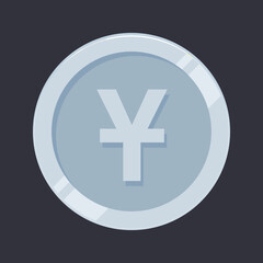 Obraz premium Yuan China Silver Tin Coin CNY Currency Symbol