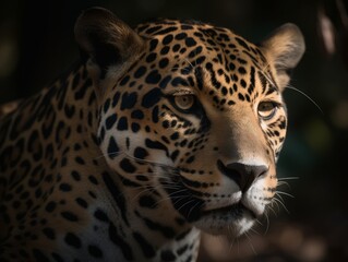 Fototapeta na wymiar Incredible Jaguar in Natural Habitat AI Generated Generative AI