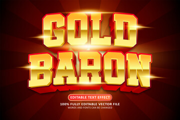 Gold baron esport title 3d editable modern text effect