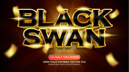 Black swan game title 3d editable modern text effect