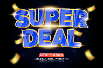 Super deal 3d editable modern blue text effect