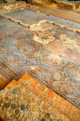 Roman Mosaic, La Olmeda Roman Village, Archaeological Site,  Spanish Cultural Property, Pedrosa de la Vega, Palencia, Castile and Leon, Spain, Europe