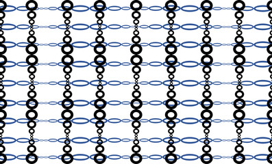 blue black and  white background with chains repeat pattern seamless style, replete image design for fabric printing 