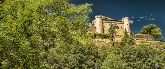 Fototapeta premium Castle-Palace of the Counts of Benavente, Castle of Puebla de Sanabria, 15th Century Spanish Cultural Property, Puebla de Sanabria, Zamora, Castile and Leon, Spain, Europe