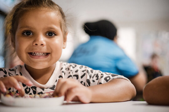 Young Aboriginal girl at preschool
