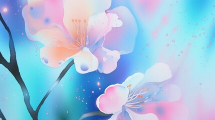 Fototapeta na wymiar pink rose watercolor flower wallpapers abstract painting , in the style of dreamy and romantic compositions, soft-focused realism, flower power, delicate chromatics, spray painted realism, fairy kei, 