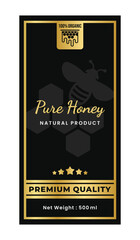 Honey Products Label or Pure Honey Products Label Vector Isolated. Best Honey Products Label vector for product packaging design element. Elegant Pure Honey Products Label Vector.