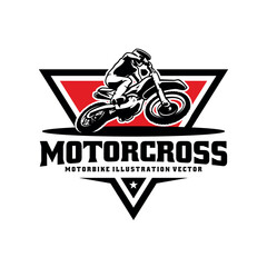 motorcross illustration logo vector