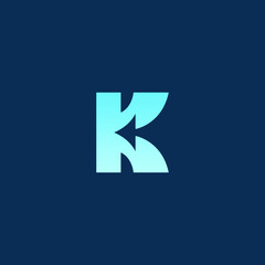 Letter K Arrow Logo Design. K Initial Logo