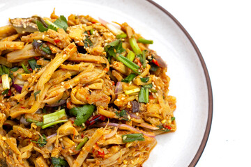 Spicy bamboo shoot salad. Thai food