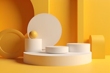 minimal scene, minimal background, minimal background yellow, minimal background white, minimal scene backdrop with clean design, yellow and white scene, AI generator, promotion, minimal scene