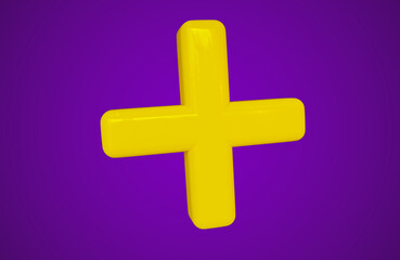 plus 3d render plastic yellov