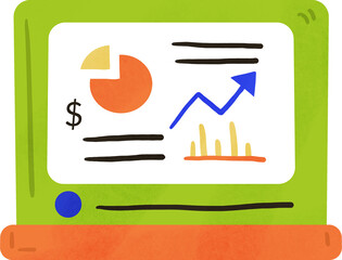 Financial Growth Chart Doodle Illustration