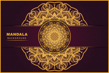 Luxury vector mandala background with gold ornament pattern Islamic style background .decorative mandala for invitation card, wedding card, print
