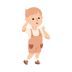 Bullied Boy Suffering from Mockery and Sneer Vector Illustration