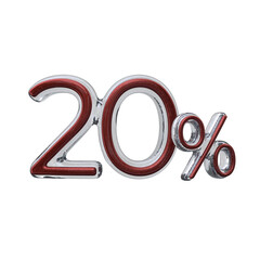 20 percent 3D number transparent background