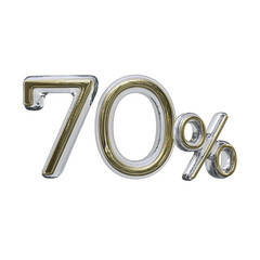 70 percent 3D number transparent background