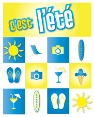 ensemble d’icônes d’été