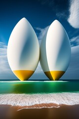 eggs on the beach generative AI