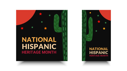 National Hispanic heritage month. Abstract floral ornament social media design