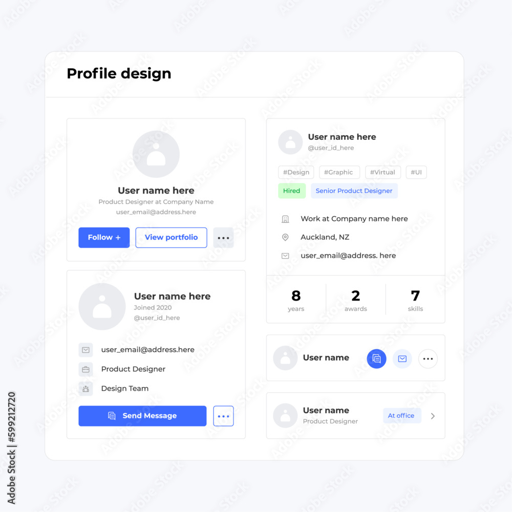 Wall mural basic profile design form ui elements