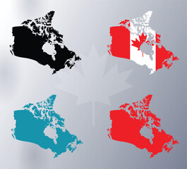 Vector illustration of canada map on a white gradient background