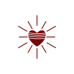 Simple heart icon isolated on transparent background