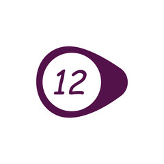 Number Bullet Point Colorful Markers 1 to 12 Vector illustration