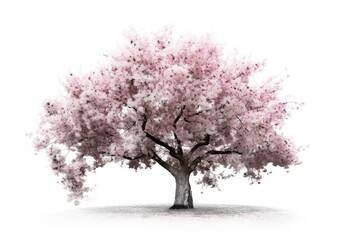 Pink sakura isolated on white background. Generative ai.