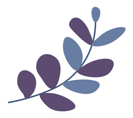 Flower branch with leaves, exotic foliage decor