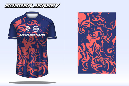 Soccer jersey sport t-shirt design mockup for football club