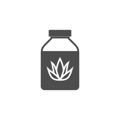 Aloe plastic bottle icon isolated on transparent background