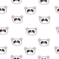 panda. black and white bear. vector. illustration. panda seamless.
