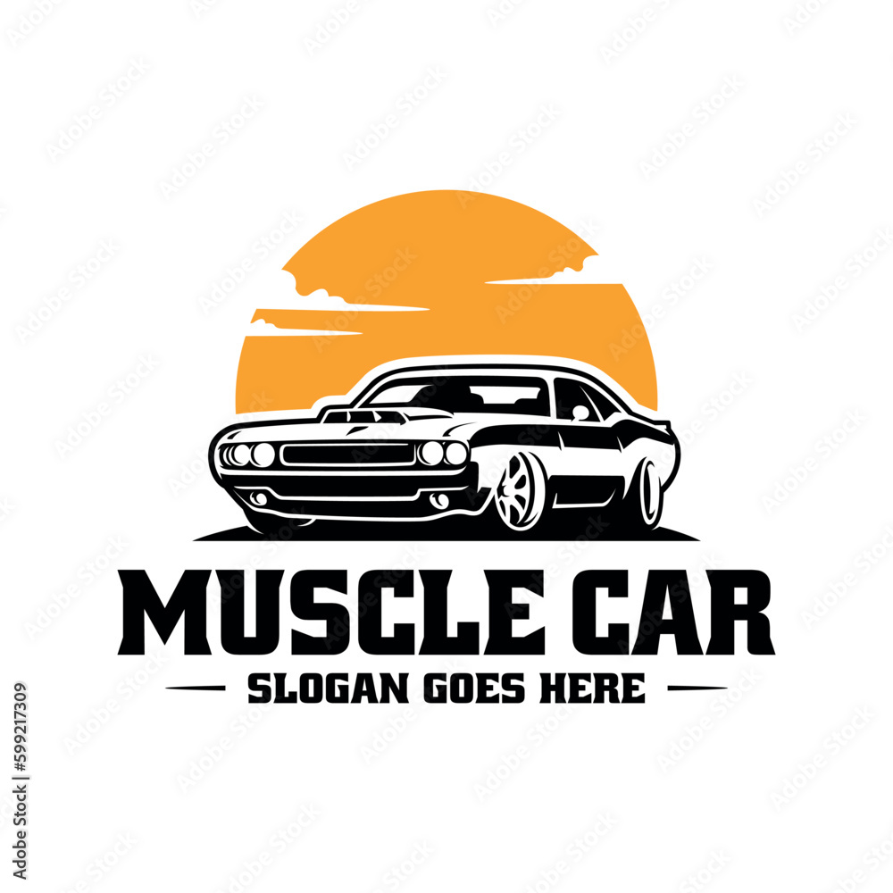 Wall mural muscle car illustration logo vector