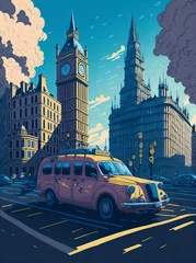 Foto op Canvas London street. AI generated illustration © vector_master